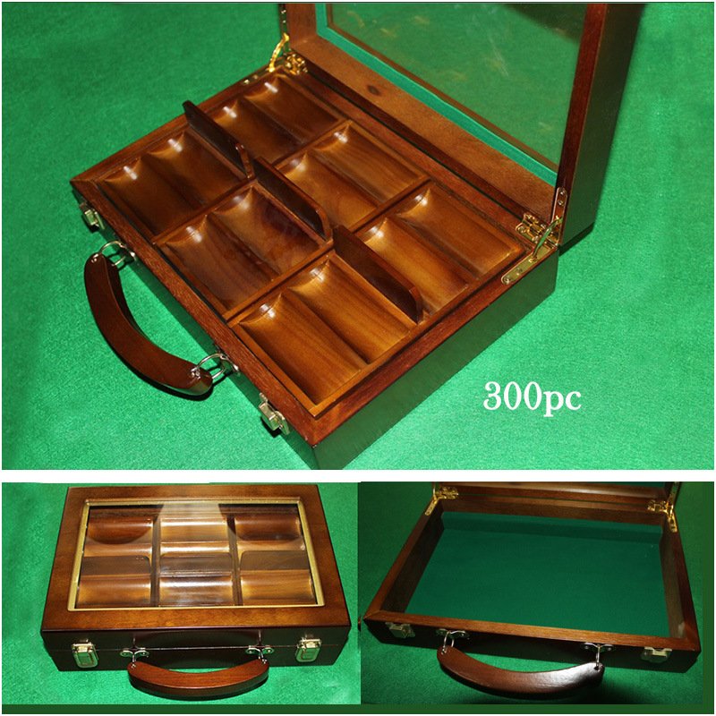 New Design Baccarat Poker Chips Poker Game Accessory Wooden Poker Chip Box/Suitcase