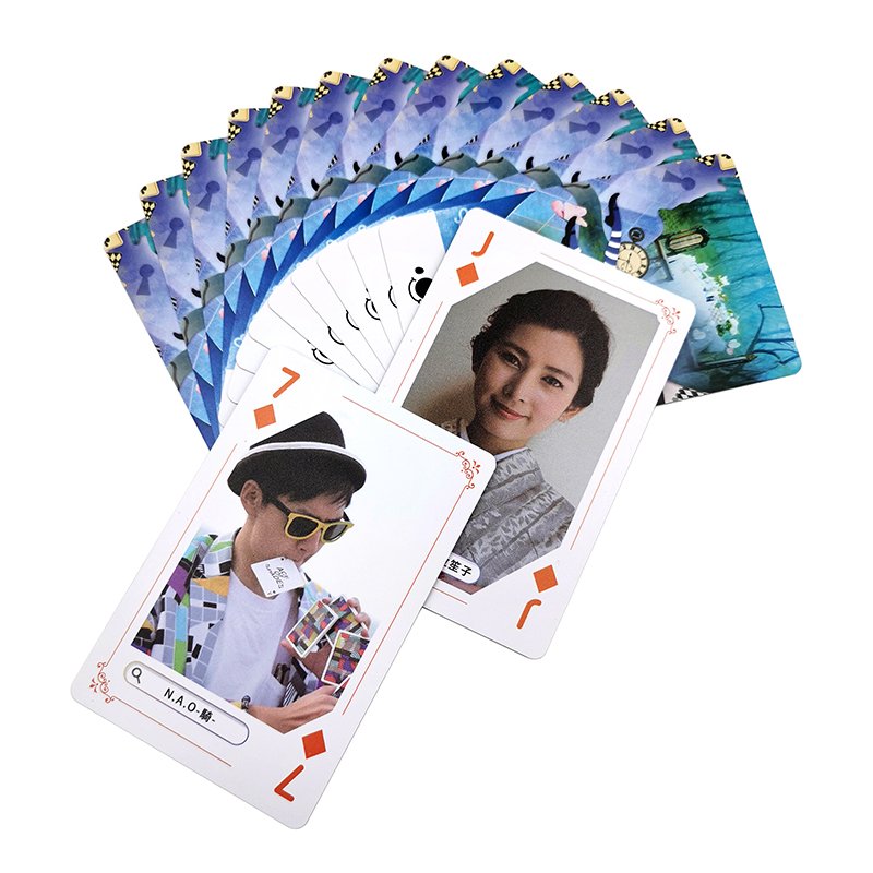 Cheap custom personalised adult poker games playing cards printing Star girl photo plastic cards printing paper picture card