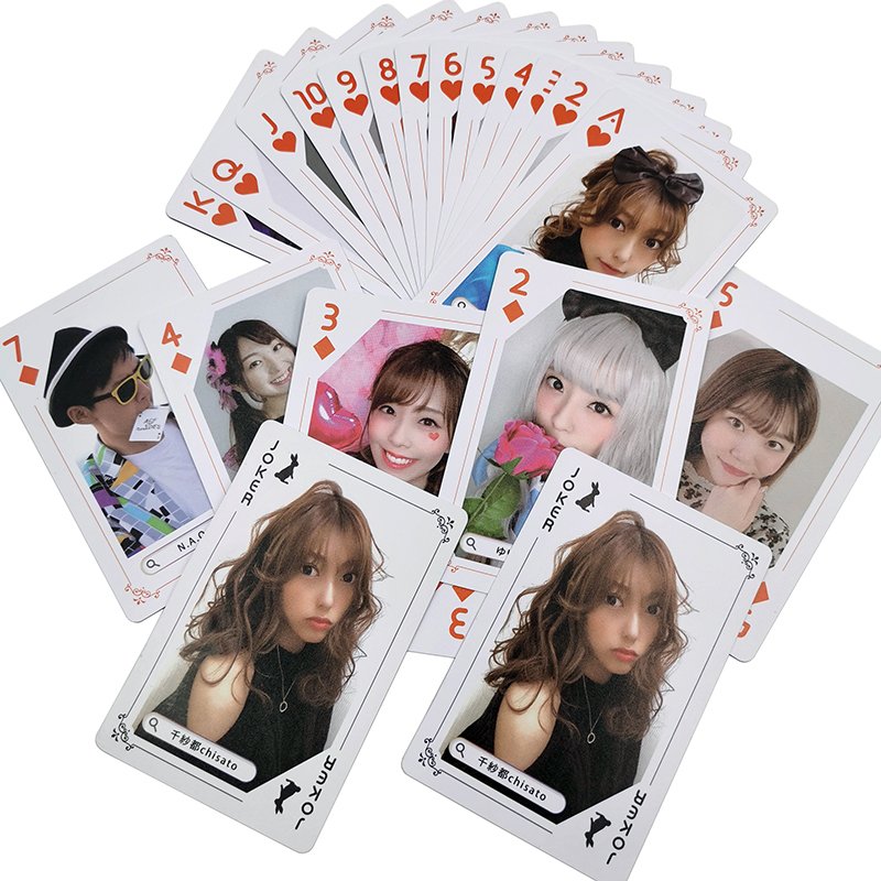 Cheap custom personalised adult poker games playing cards printing Star girl photo plastic cards printing paper picture card