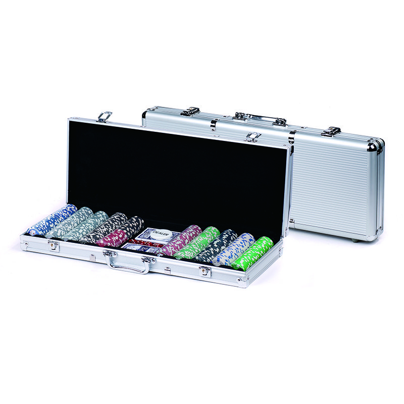 Poker Chip Set-500pcs 11.5g chips Poker Set with Cards, Buttons, Carrying Case, Blackjack Games