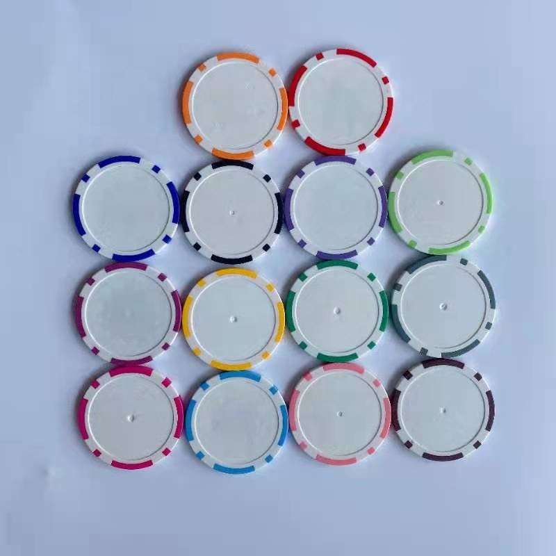 Personalized golf ball poker chips markers 11.5 Gram Blank 8 Stripe Poker Chips for Texas Blackjack Gambling