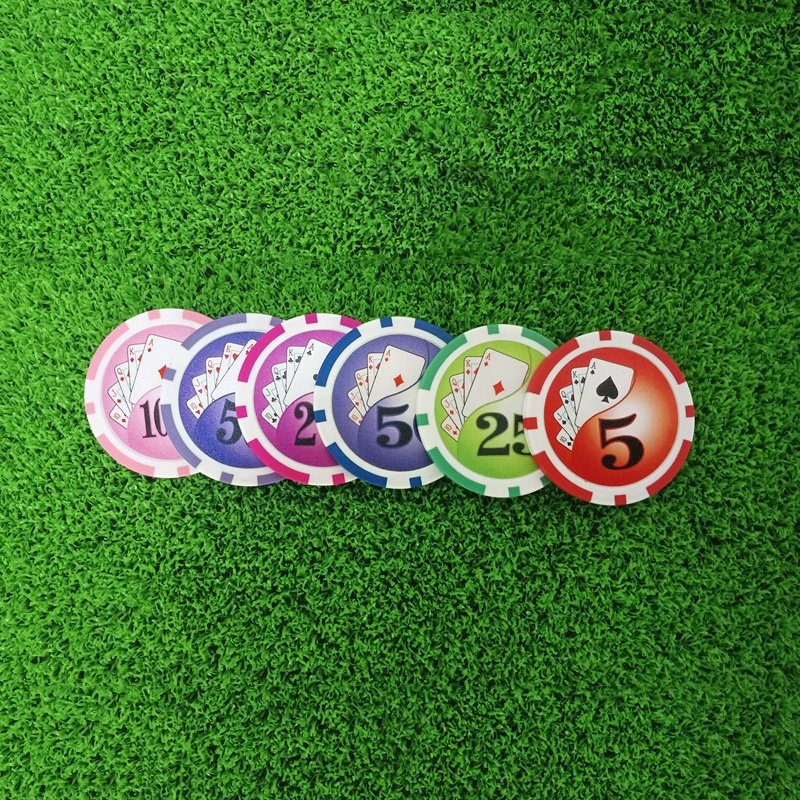 Personalized golf ball poker chips markers 11.5 Gram Blank 8 Stripe Poker Chips for Texas Blackjack Gambling