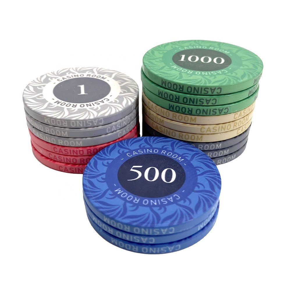 OEM high quality casino royale poker chips ceramic 10g 39mm keramik with custom logo and cash value for funny gambling game