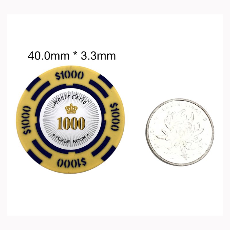 14g Texas Hold'em Monte Carlo Design With Face Value Cheap Custom Clay Poker Chips