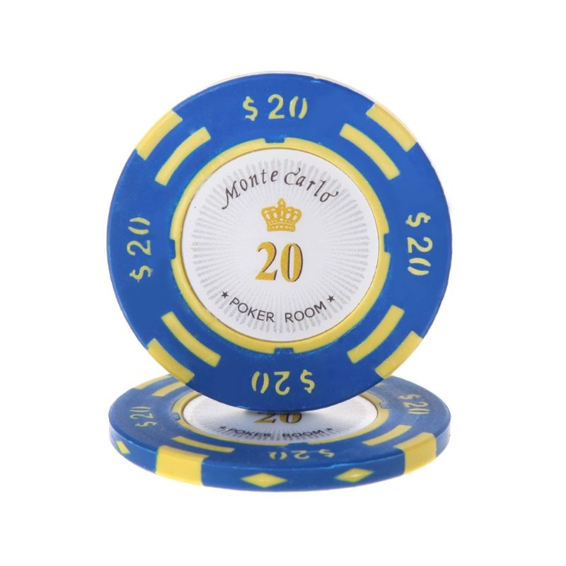 14g Texas Hold'em Monte Carlo Design With Face Value Cheap Custom Clay Poker Chips