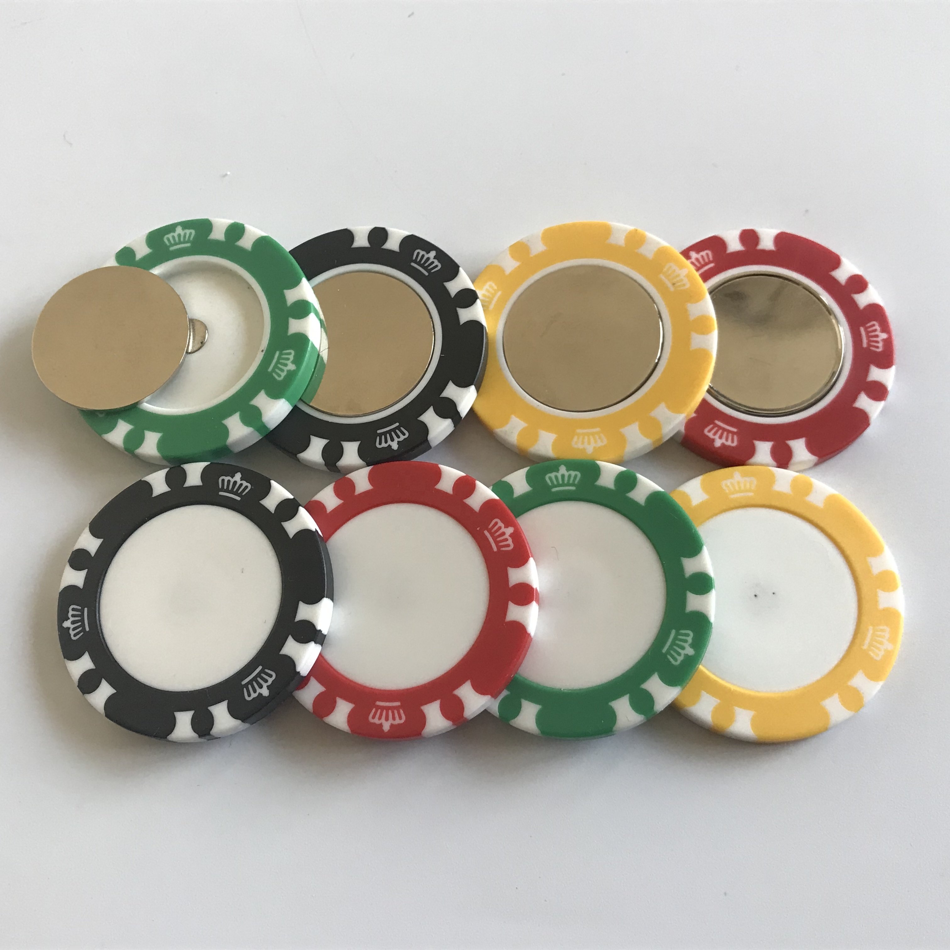 Custom Removable Golf ball marker wIth magnetic poker chip