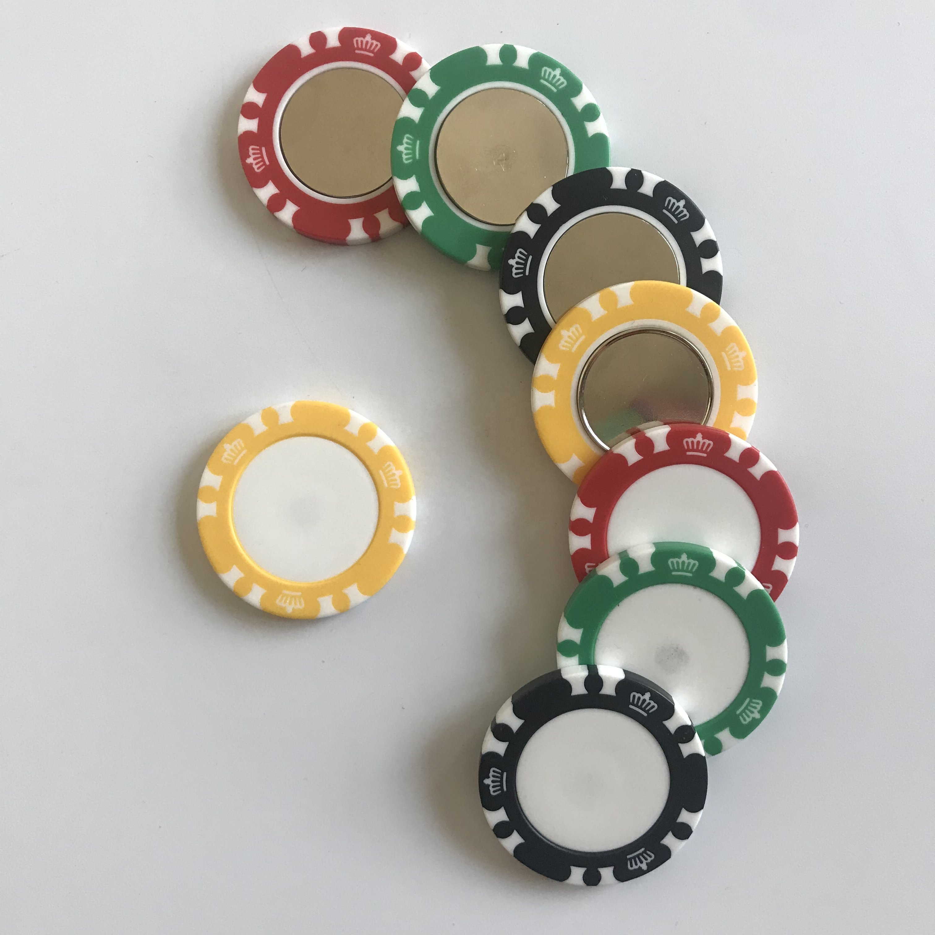 Custom Removable Golf ball marker wIth magnetic poker chip