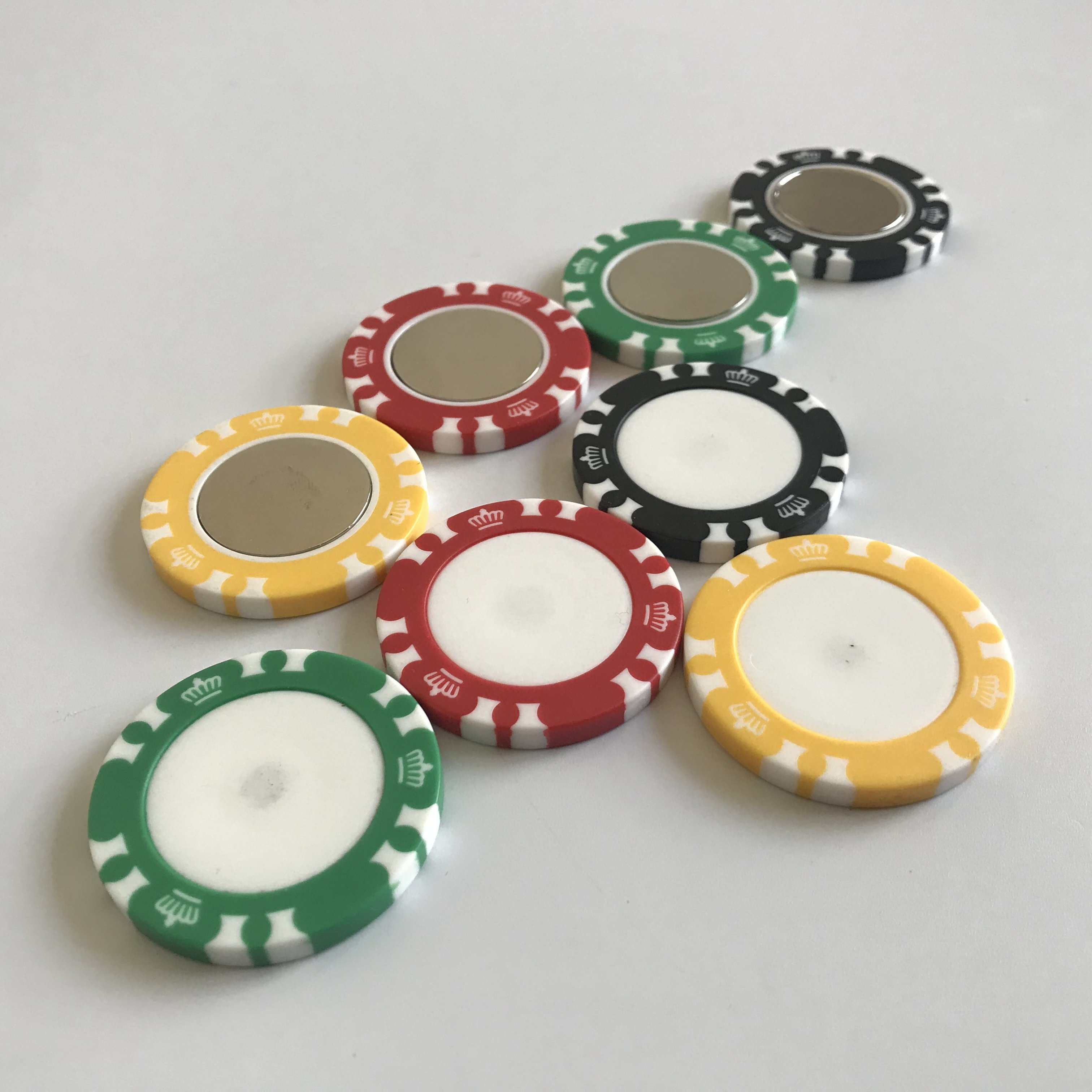 Custom Removable Golf ball marker wIth magnetic poker chip