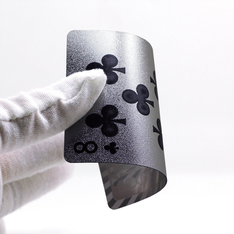 Premium Waterproof Poker Game Custom Printed Silver Plastic Playing Cards for Table Game
