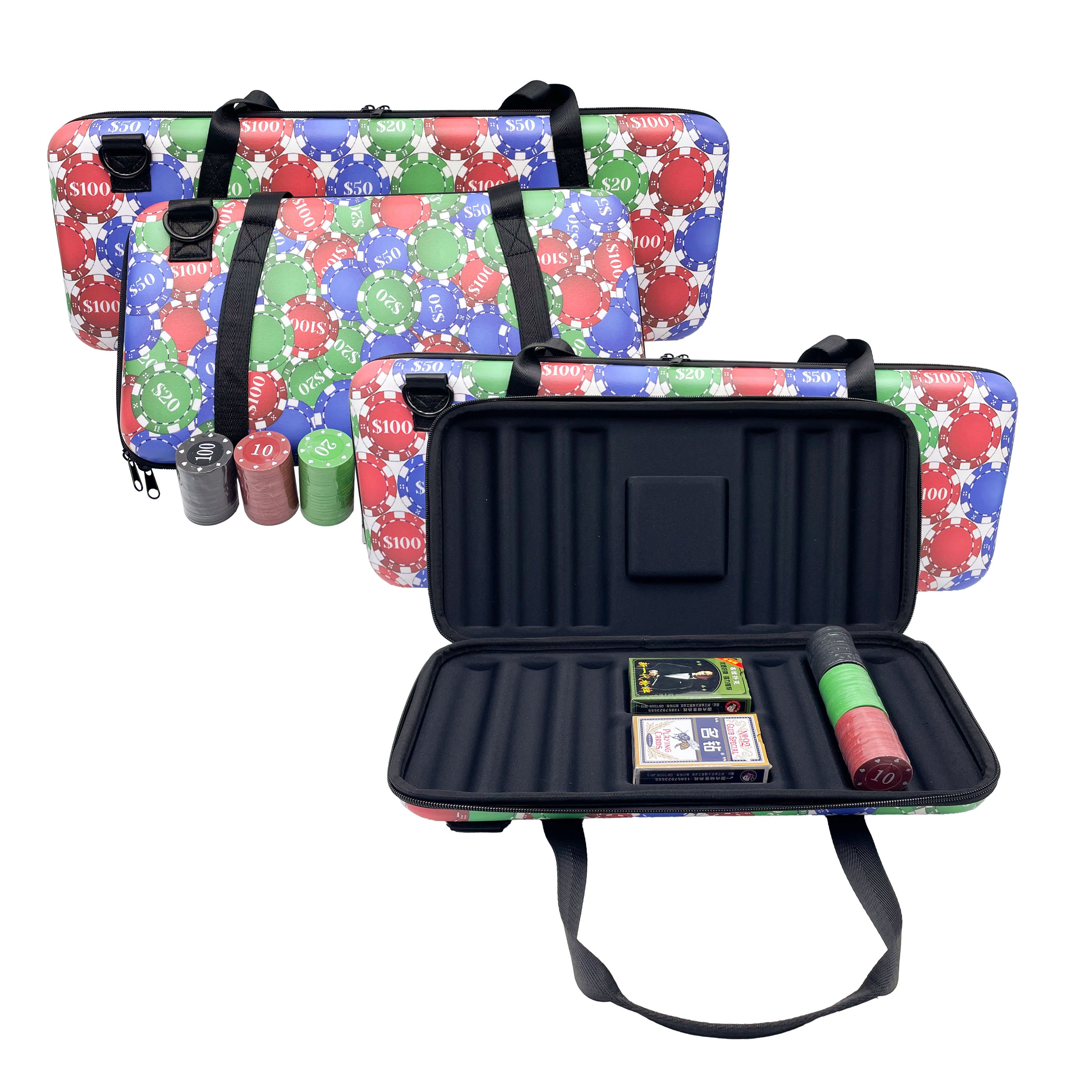 Custom chip poker bag EVA case eva chip bag portable zipper entertainment kit