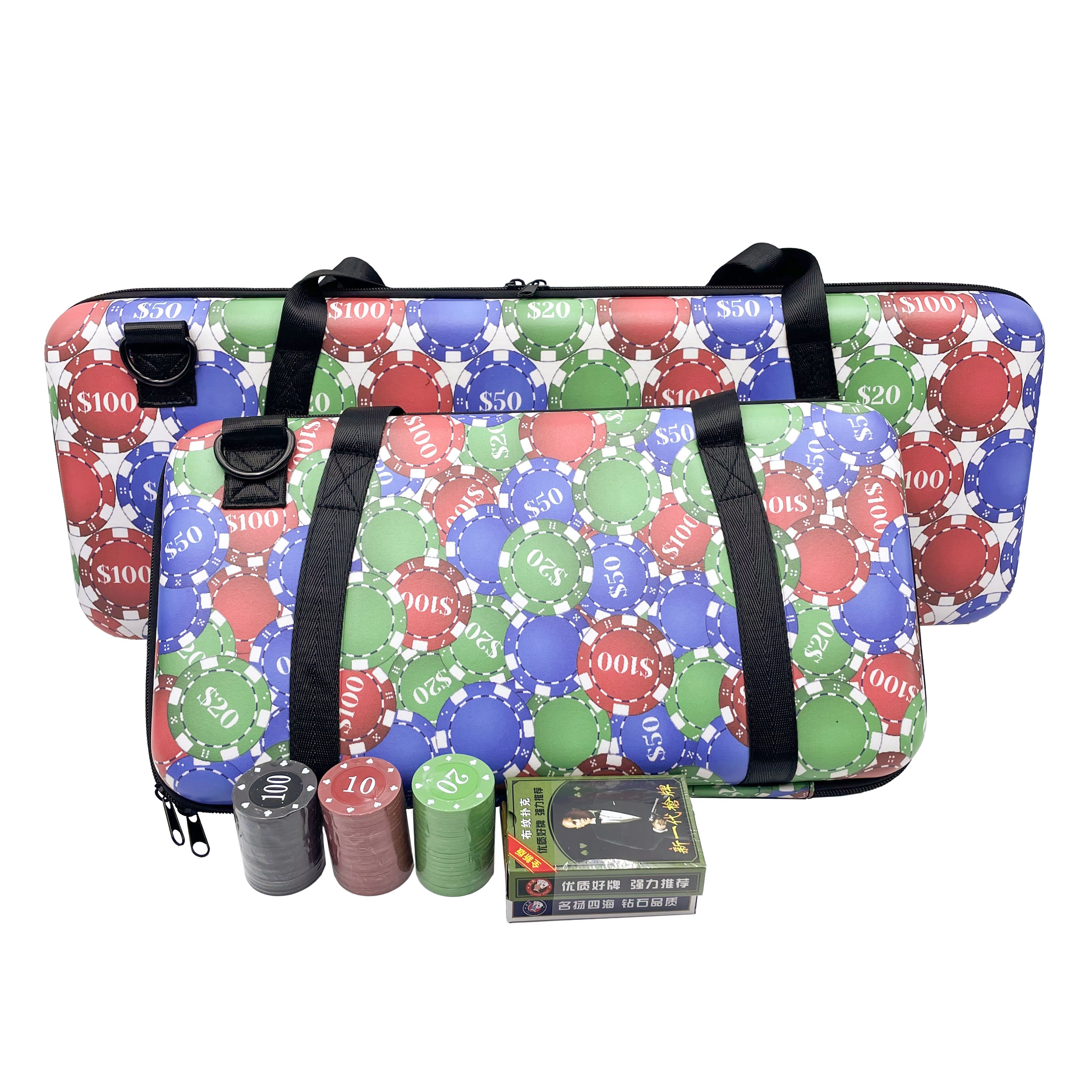 Custom chip poker bag EVA case eva chip bag portable zipper entertainment kit