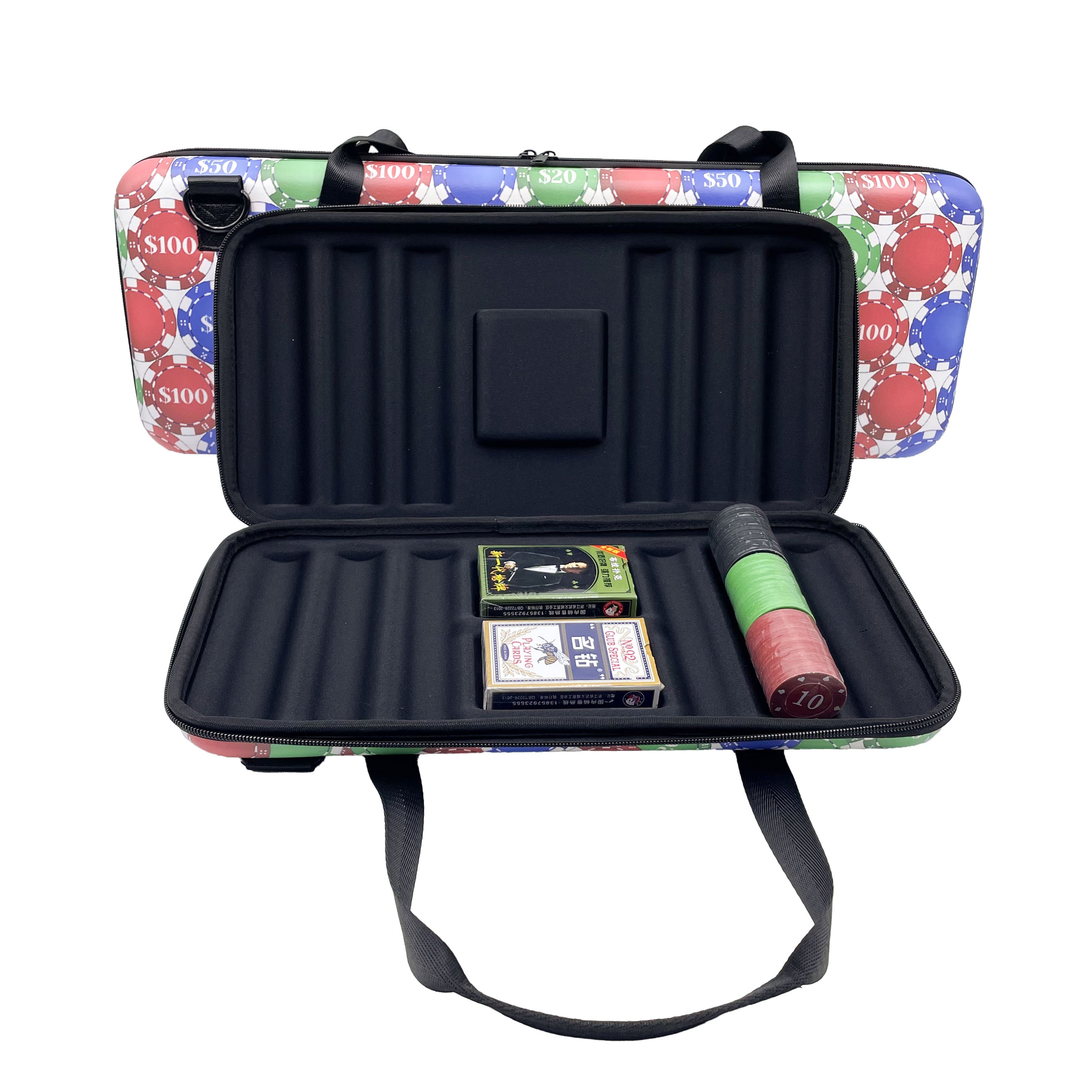 Custom chip poker bag EVA case eva chip bag portable zipper entertainment kit