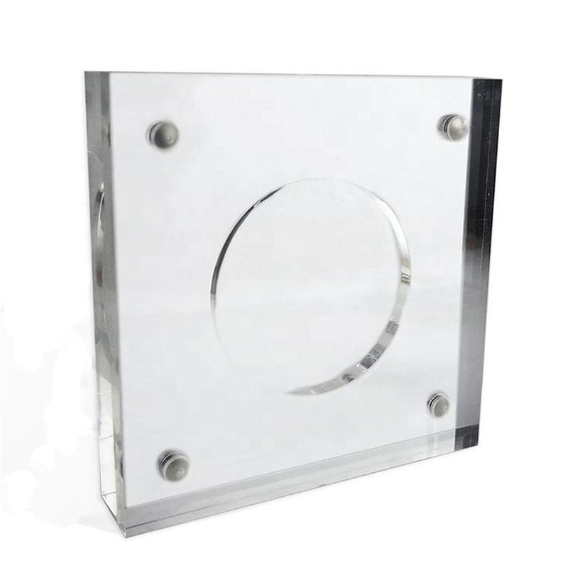 Custom Clear Challenge Coin Display Frame with Magnetic Acrylic Plastic Coin Medal Display Holder Protection Case for Poker Chip