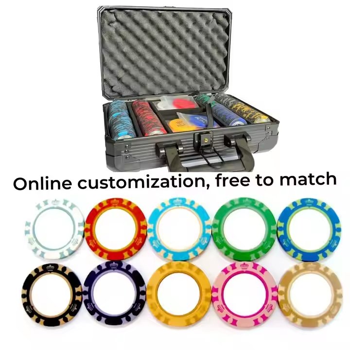 Professional 200pcs Ceramic Poker Chips With Storage Case For Casinos Briefcase poker chips