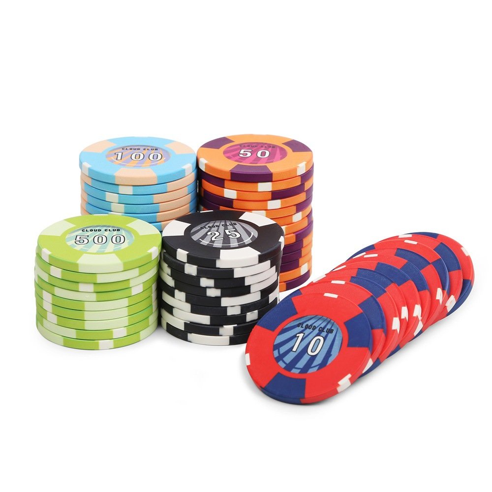Customize Texas Poker Chip Custom Logo 39mm Ceramic Poker Chips Glossy Edge for Casino Entertainment Game Commemorative Coin