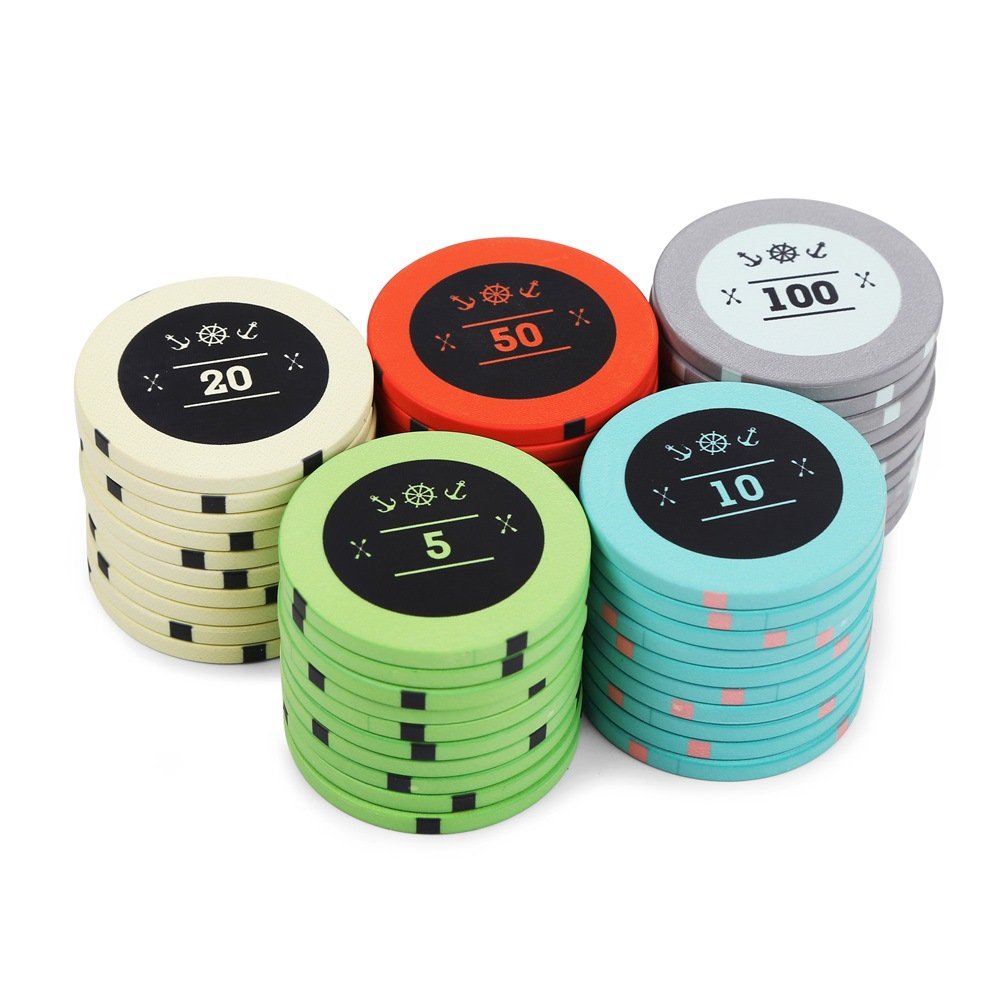 Customize Texas Poker Chip Custom Logo 39mm Ceramic Poker Chips Glossy Edge for Casino Entertainment Game Commemorative Coin
