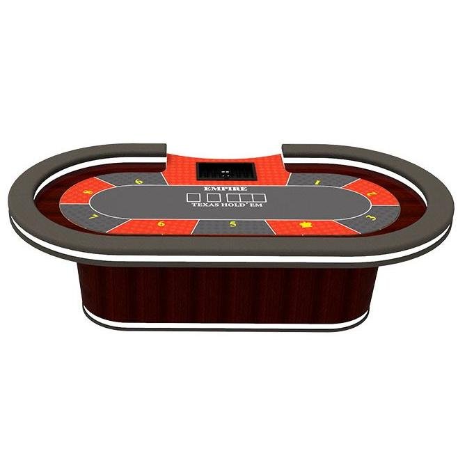 YH Texas Hold Poker Red Led Poker Table With Poker Chip Tray