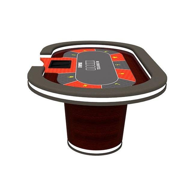 YH Texas Hold Poker Red Led Poker Table With Poker Chip Tray