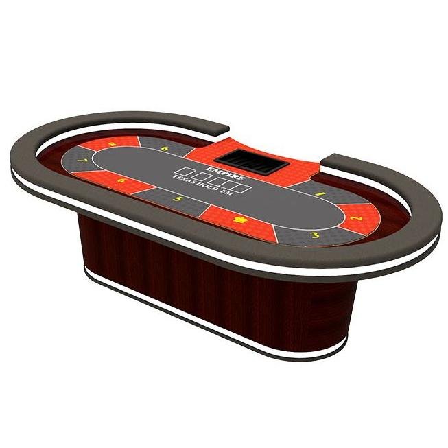YH Texas Hold Poker Red Led Poker Table With Poker Chip Tray