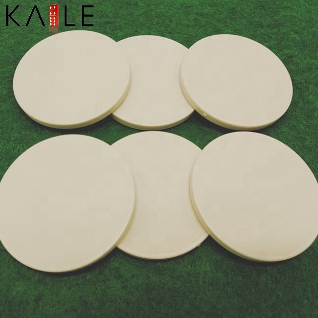 Factory supply 39mm cheap white poker chips ceramic blanks 10g per piece any logo design can print on chips for casino games
