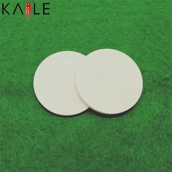 Factory supply 39mm cheap white poker chips ceramic blanks 10g per piece any logo design can print on chips for casino games