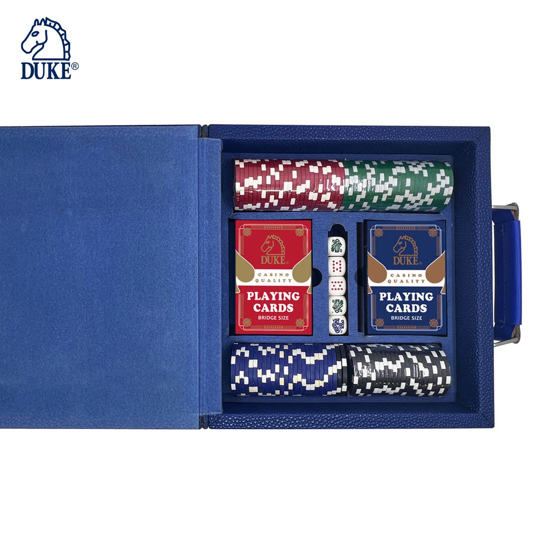 Poker Chip Set in Leather Case - 100 Pieces
