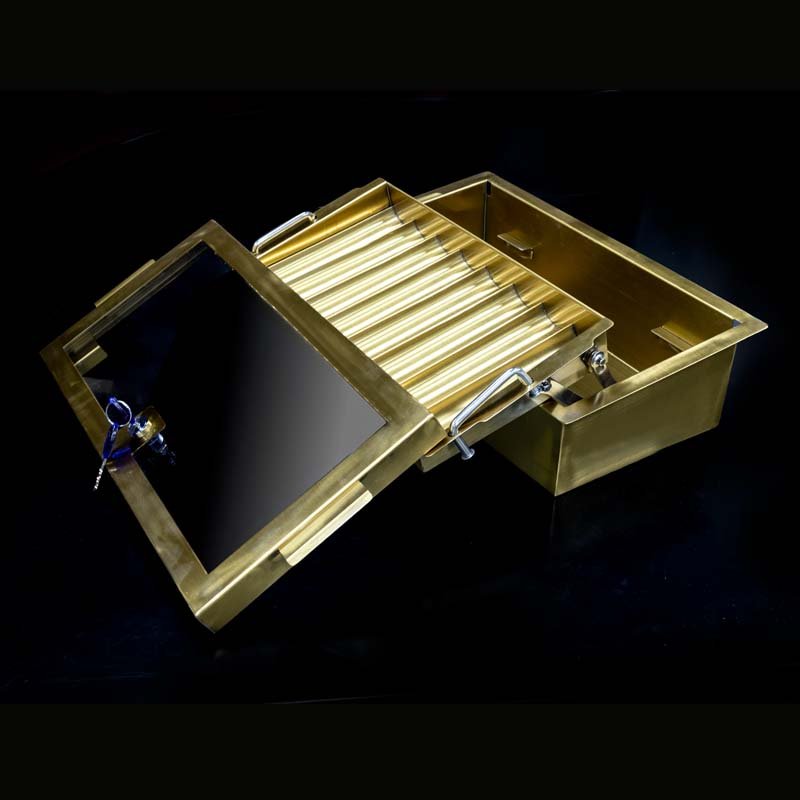 Customized casino metal gold poker chip tray, baccarat, Texas luxury double-layer chip tray