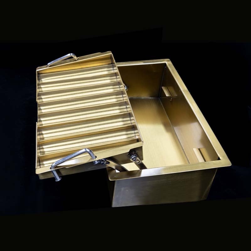 Customized casino metal gold poker chip tray, baccarat, Texas luxury double-layer chip tray