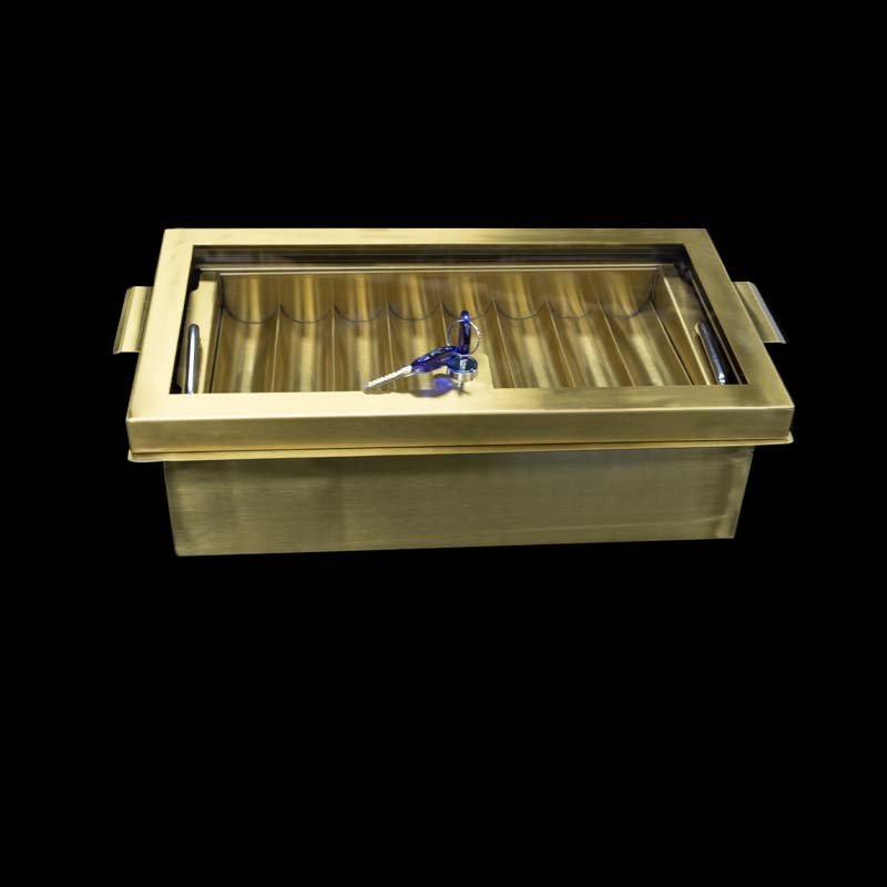 Customized casino metal gold poker chip tray, baccarat, Texas luxury double-layer chip tray