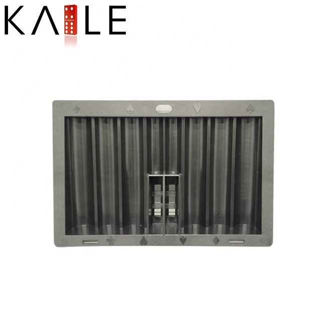 Factory supply 350 abs black insert poker chip tray vertical 8 rows slots for carry casino chip and card on poker table