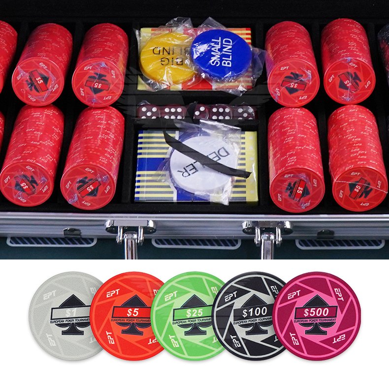 YH10g Casino Gambling Jetons De Poker En Cramique Ept Ceramic Poker Chips Set