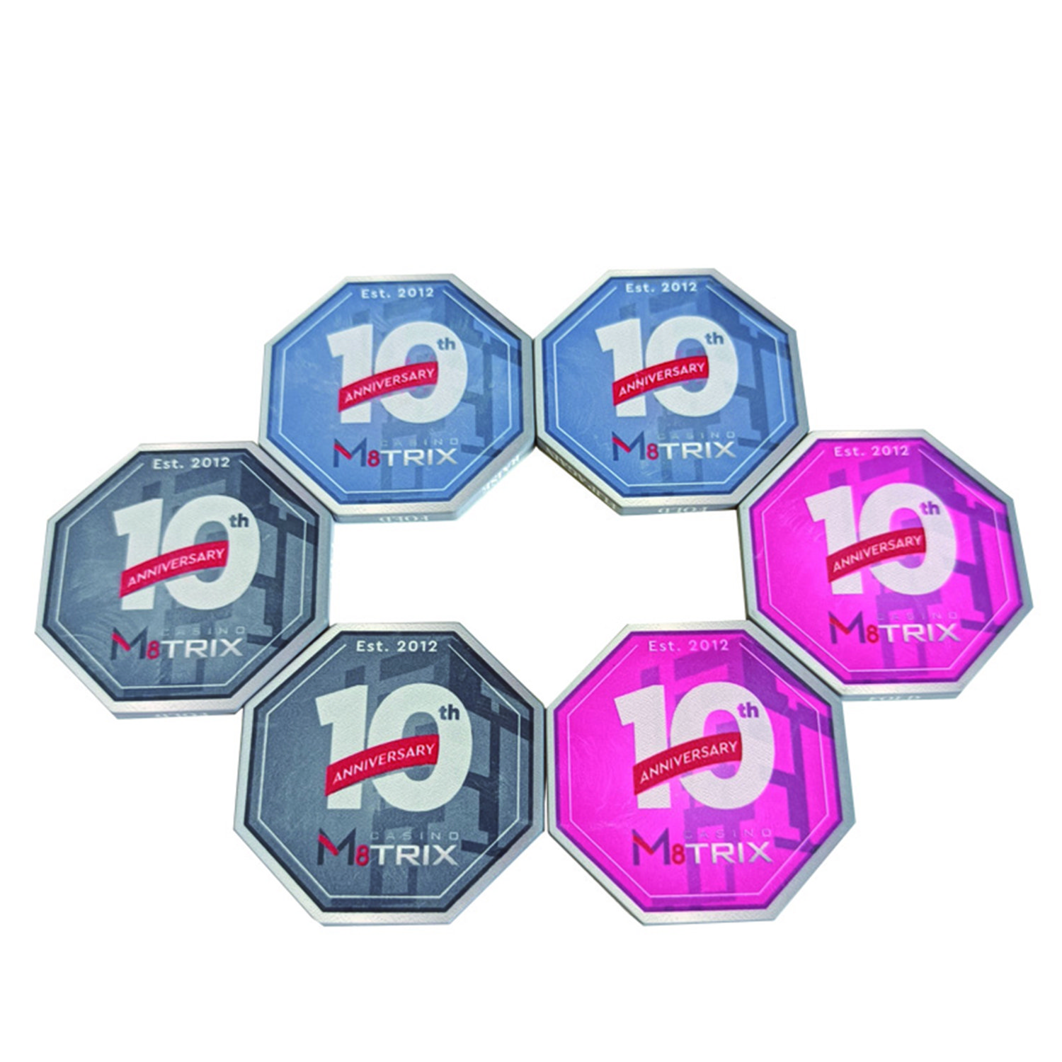 39mm 40mm 43mm 50mm 55mm Custom UV Chips Octagonal 45*3.3mm Print Gambling Case Clay ABS Custom Casino Ceramic Poker Chip