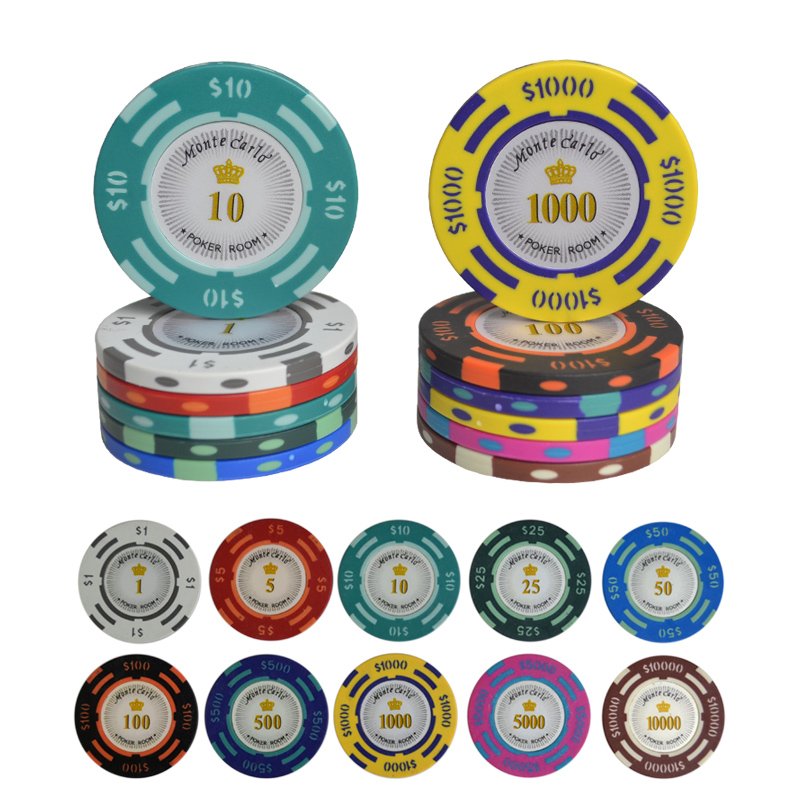 Anti-counterfeiting High Grade Casino Poker Chip Clay Chip Various Color Stickers Casino Poker Chips Custom