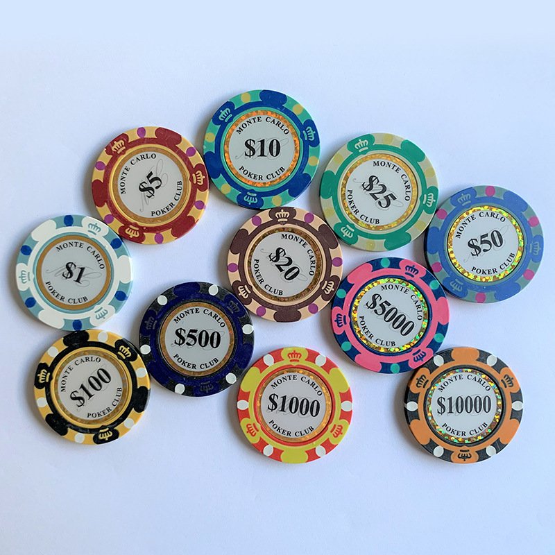 Classic 3-color Clay Chip Casino Dollar Party Novelty Entertainment Game Supply Coin Texas Baccarat Poker Chips