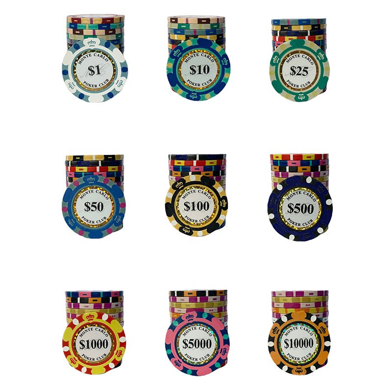Classic 3-color Clay Chip Casino Dollar Party Novelty Entertainment Game Supply Coin Texas Baccarat Poker Chips