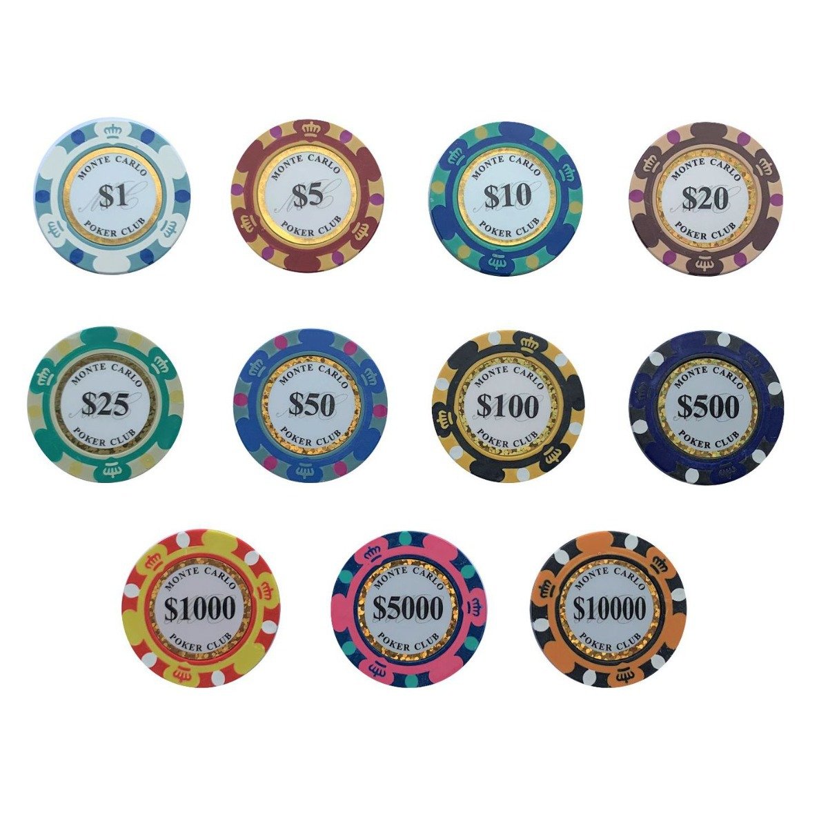 Classic 3-color Clay Chip Casino Dollar Party Novelty Entertainment Game Supply Coin Texas Baccarat Poker Chips