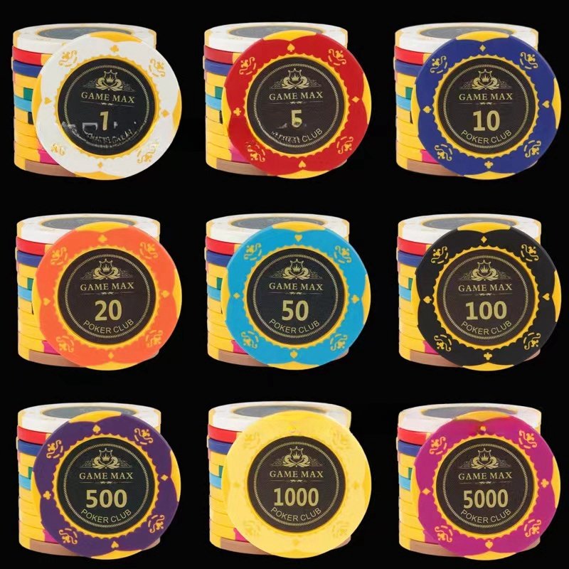 Wholesale Factory Supply 10g 39mm Professional Process Harmless Ceramic Clay Coin Gambling Games Poker Chips