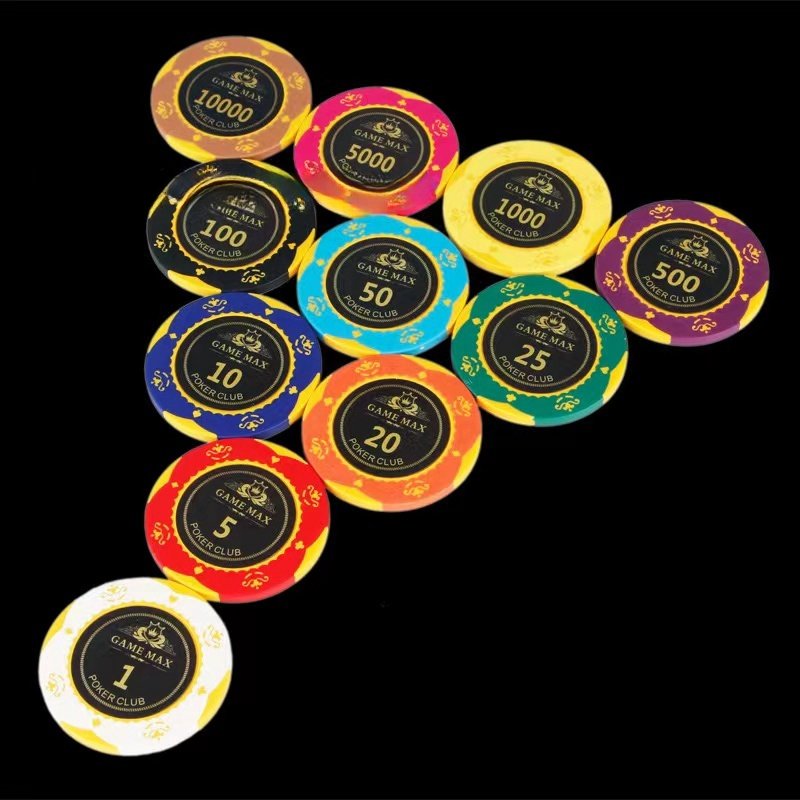 Wholesale Factory Supply 10g 39mm Professional Process Harmless Ceramic Clay Coin Gambling Games Poker Chips