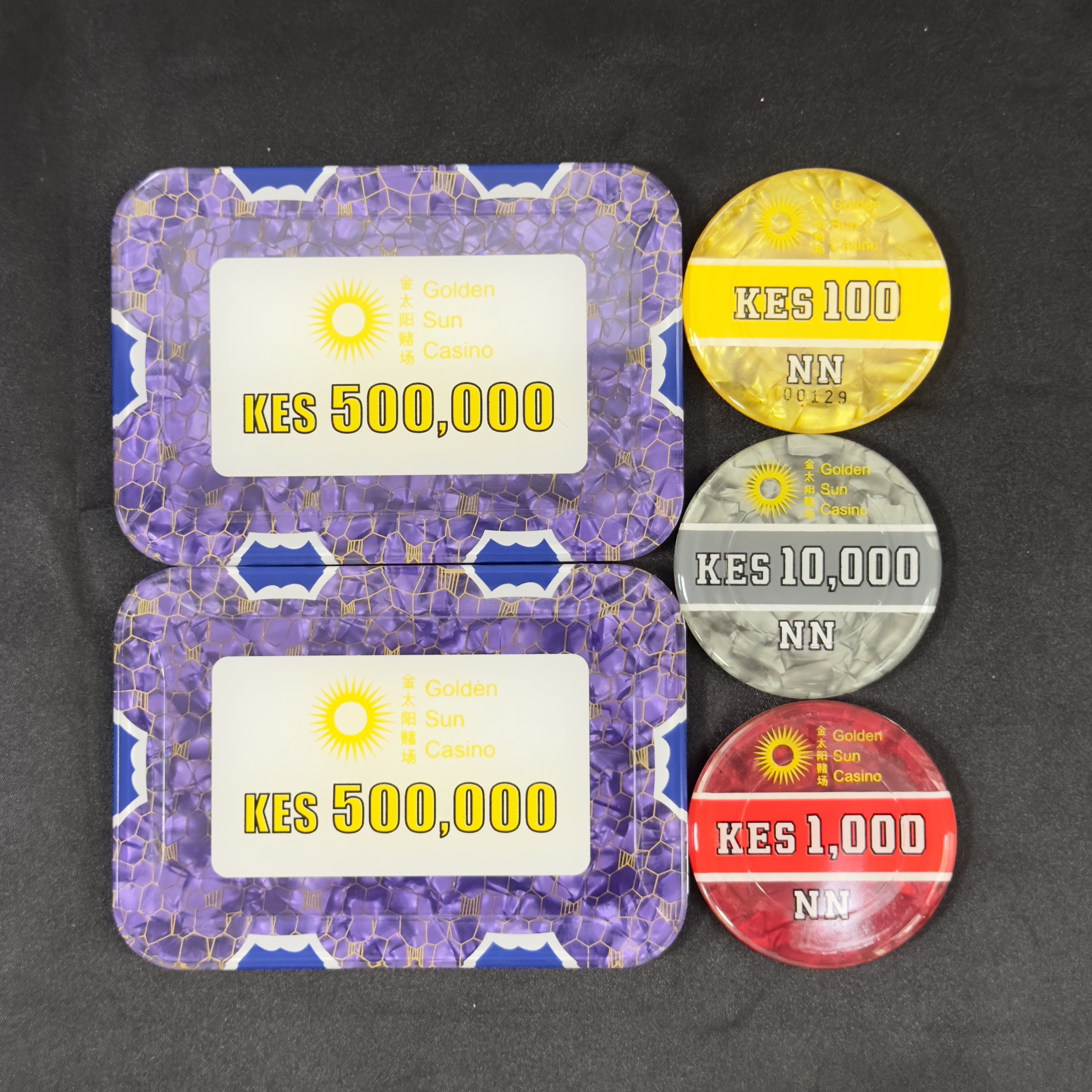 High Quality And Exquisite Design CasinoAcrylic Crystal Poker Chip With Different Denominations