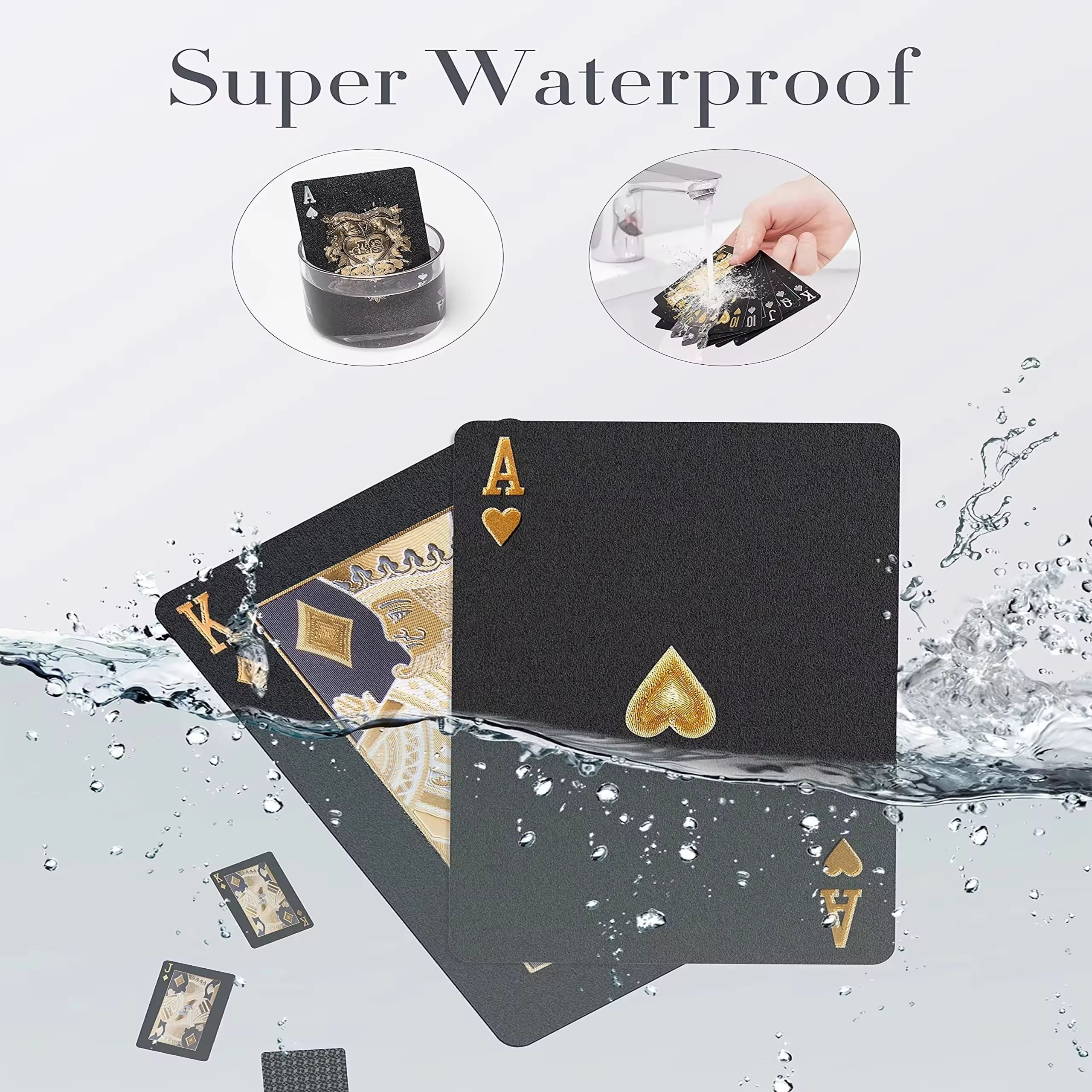 Custom LOGO Surface Finishing Material Packaging Printing High Quality Black Poker Gold/Silver Edge Plastic Paper Playing Cards