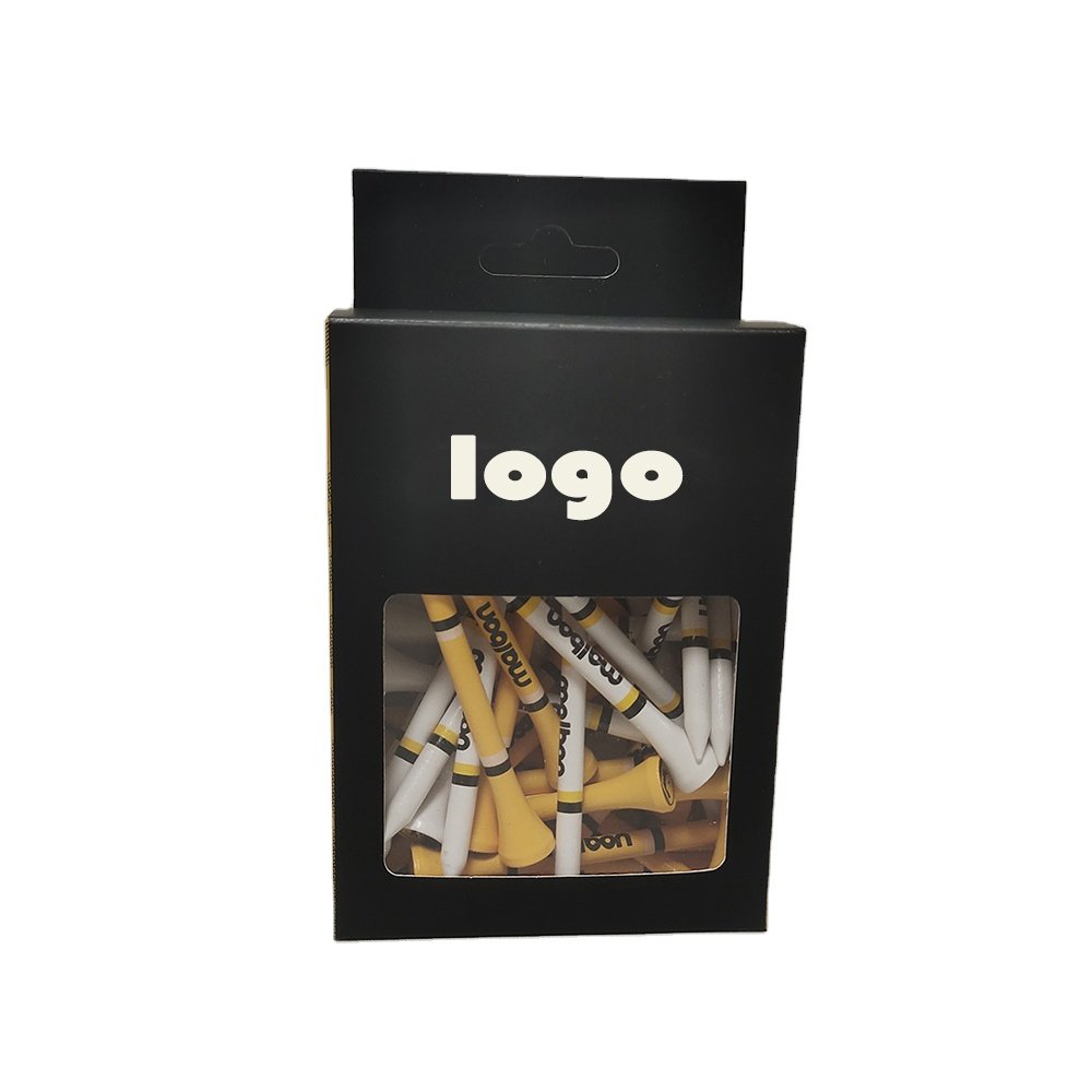 Durable Customized Size Golf Tees Plastic Golf Tee Pack Silk Printing Logo Kraft Box OEM Bulk Wooden Custom Golf Tees Wood