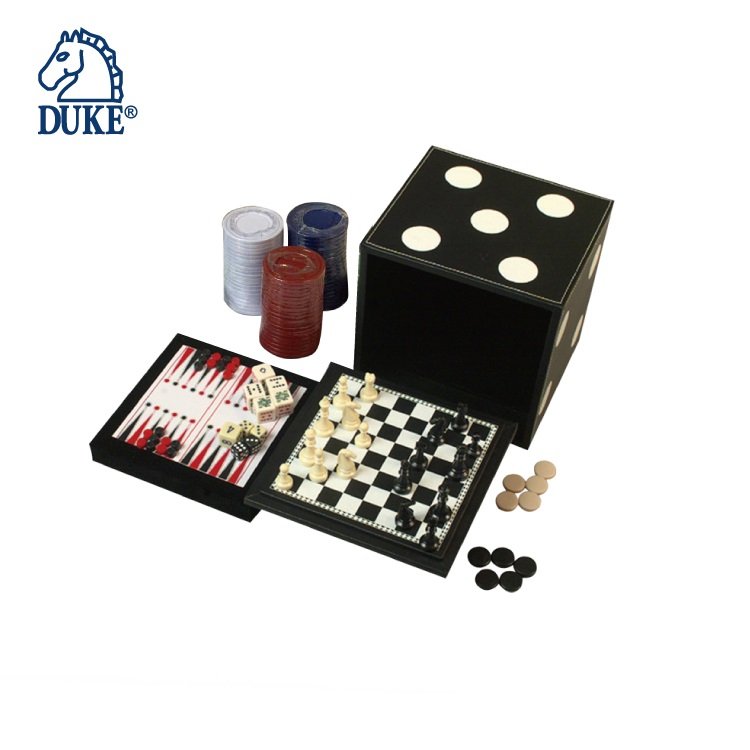 6 in 1 Multi Game Chess, Checkers, Backgammon, Dominoes, Poker Chips Deluxe Board Game Set