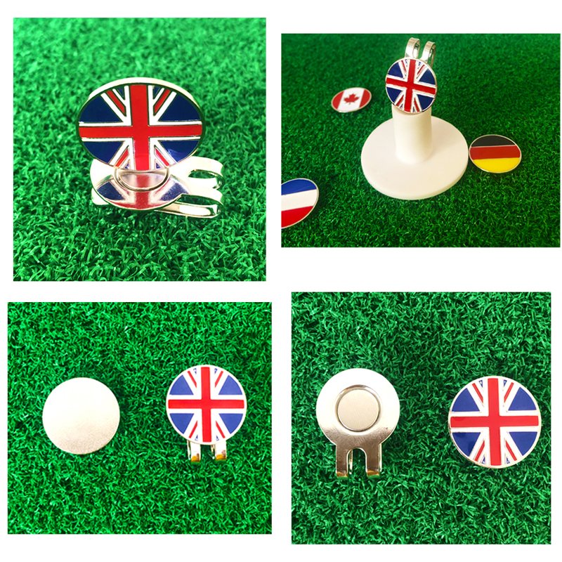 Low MOQ Wholesale 24mm Magnetic Golf Hat Clip Customized Sublimation Embossed Metal Golf Ball Marker