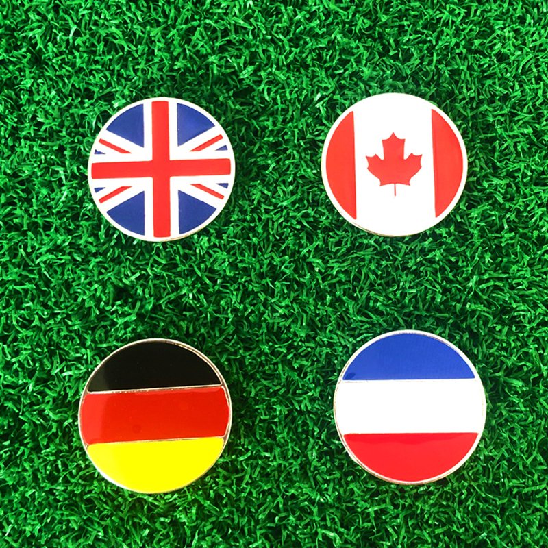 Low MOQ Wholesale 24mm Magnetic Golf Hat Clip Customized Sublimation Embossed Metal Golf Ball Marker