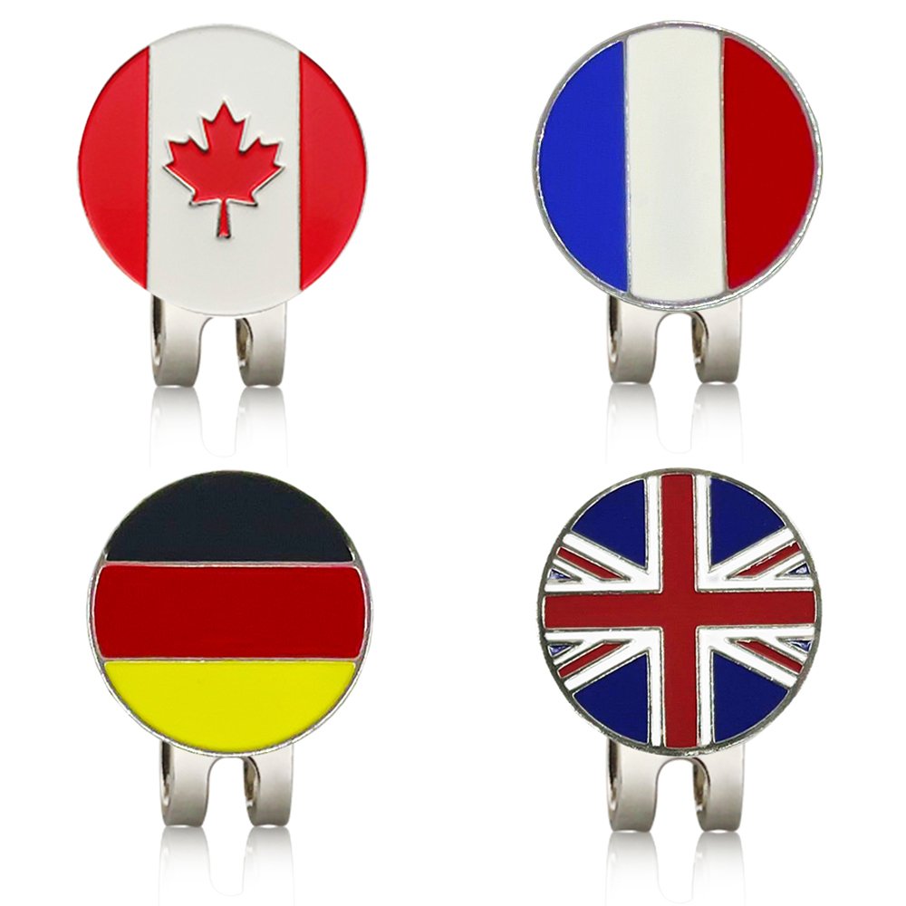 Low MOQ Wholesale 24mm Magnetic Golf Hat Clip Customized Sublimation Embossed Metal Golf Ball Marker
