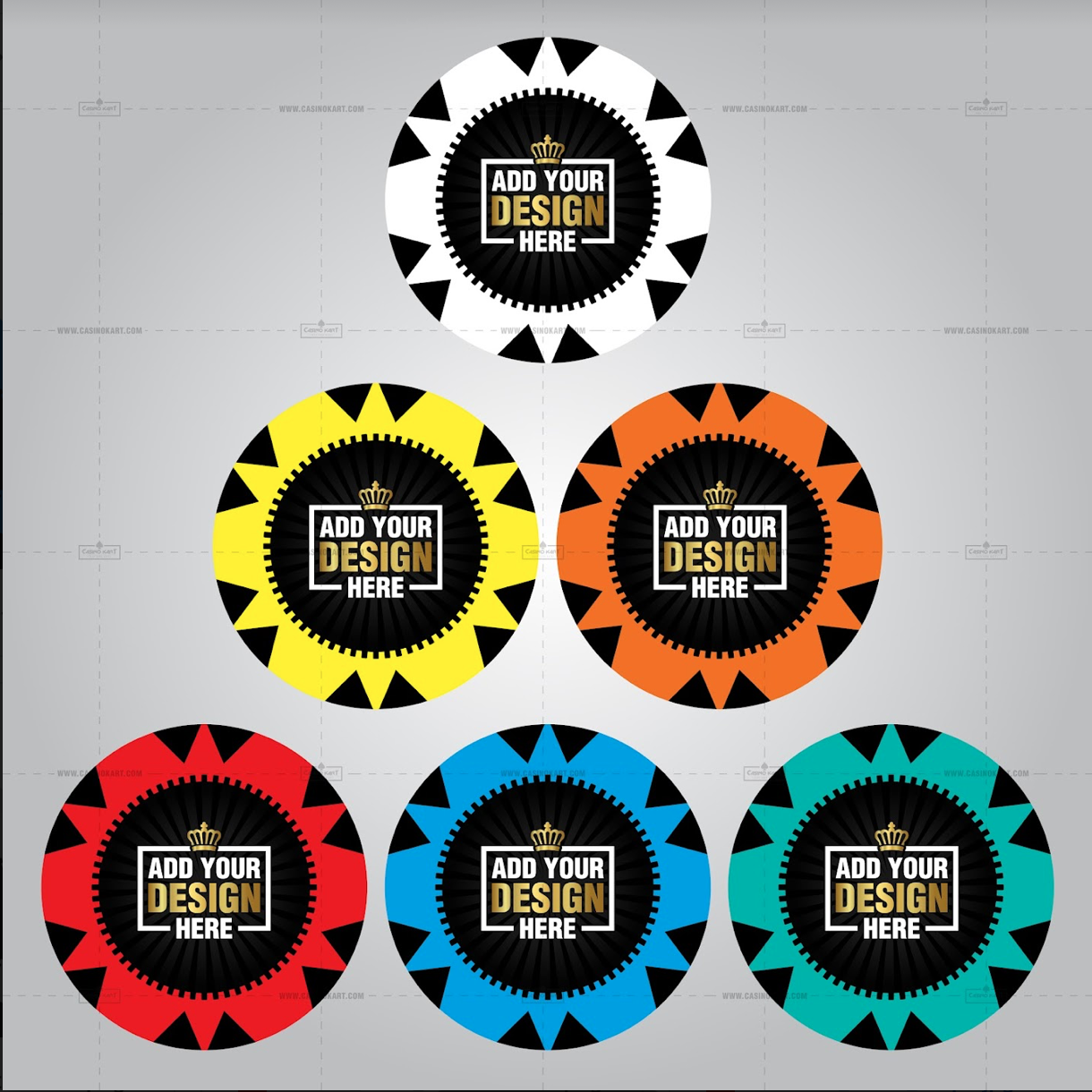 Casino quality clay poker chip with customised colour and logo in lay 14 gm casino chip