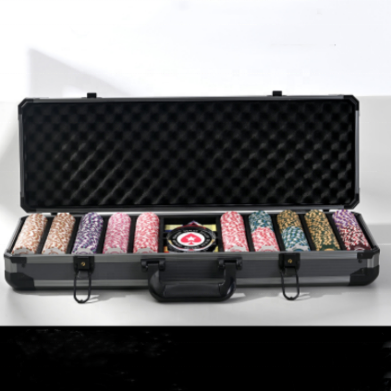Free Combination 500pcs briefcase poker chips for Casinos Premium Quality Poker Chips