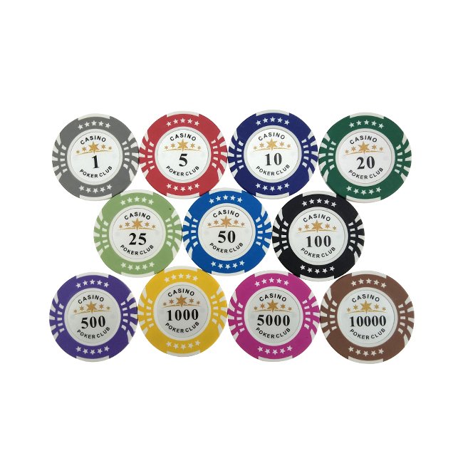 Custom printing 14g with sticker clay poker chips casino chip stock factory