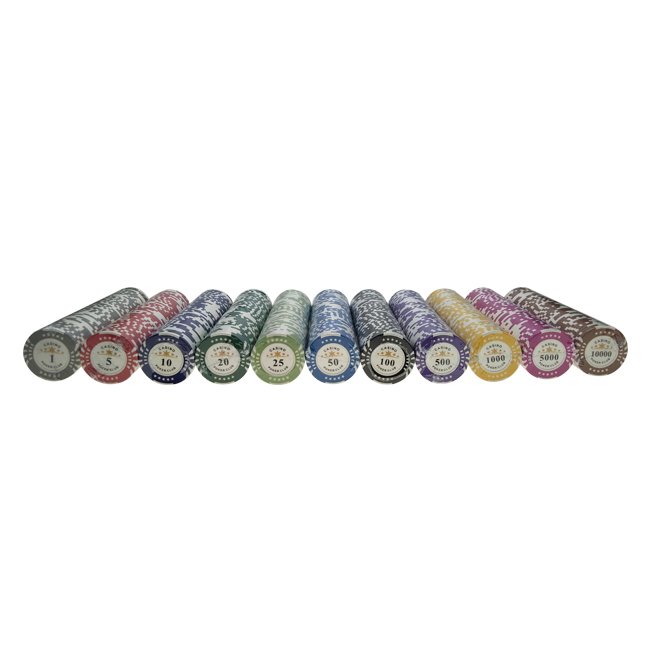 Custom printing 14g with sticker clay poker chips casino chip stock factory