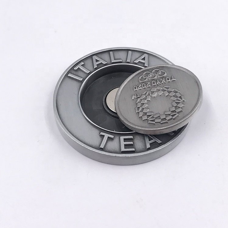 Custom Metal poker chips Magnetic golf marker Poker Chip Removable Ball Marker Poker Chips